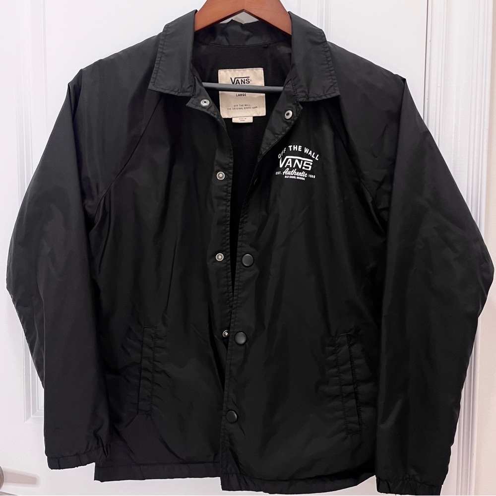 EUC Vans Collared Windbreaker Raincoat Button Jacket